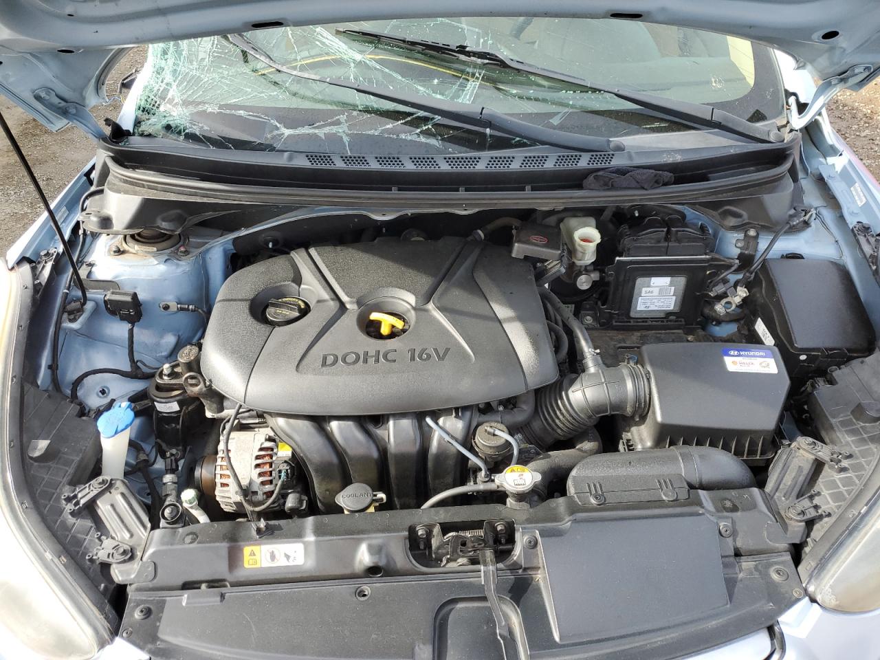 2012 Hyundai Elantra VIN KMHDH4AE4CU368637 Copart auction photo, side / front end damage thumbnail 11