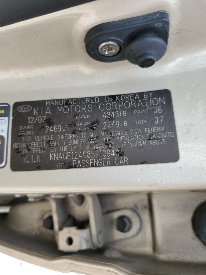 2008 KIA Optima VIN KNAGE124985210940 Copart auction photo, all over damage thumbnail 15