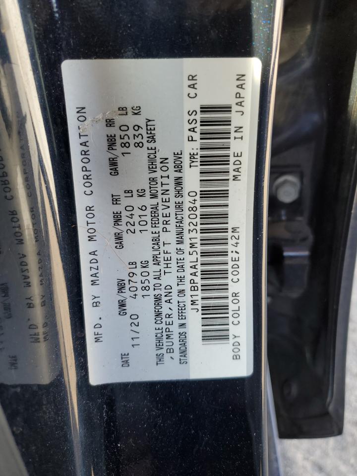 2021 Mazda 3 VIN JM1BPAAL5M1320840 Copart auction photo, rear end damage thumbnail 13