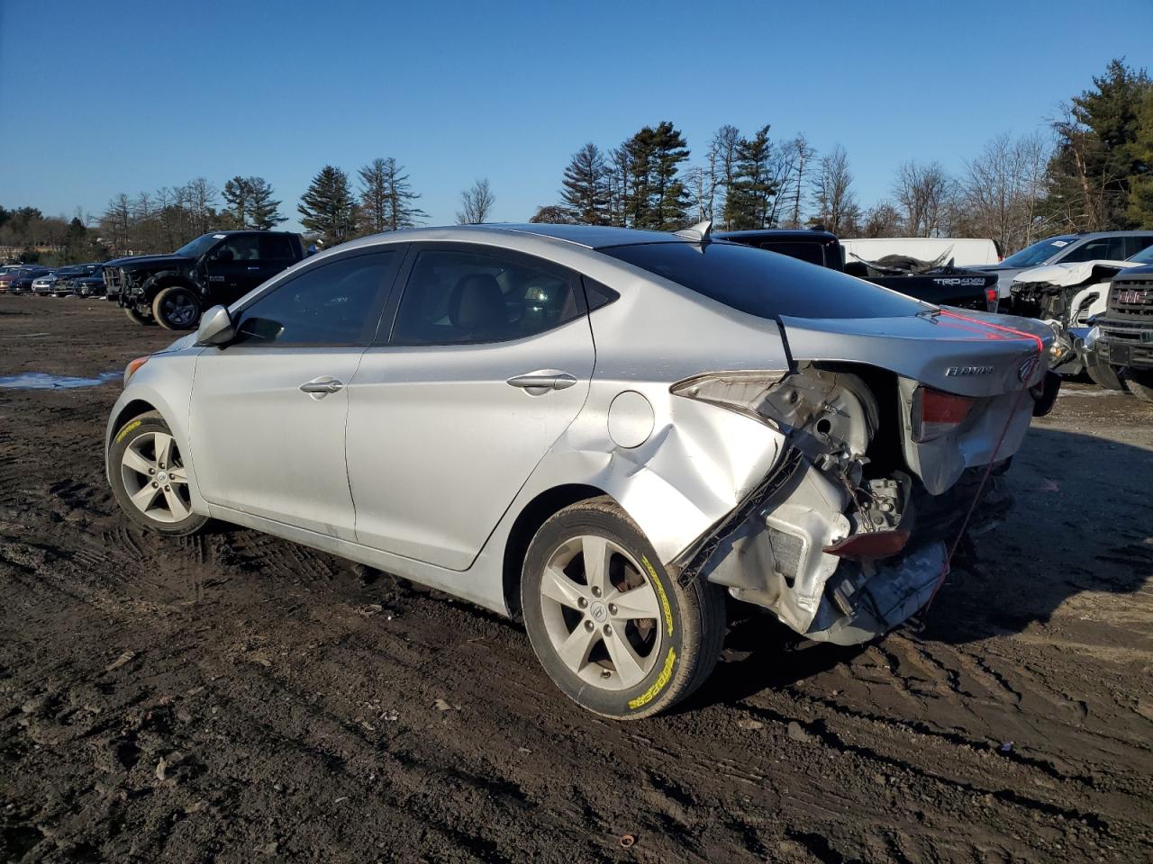 2011 Hyundai Elantra VIN KMHDH4AE7BU157219 Copart auction photo, rear end / front end damage thumbnail 2