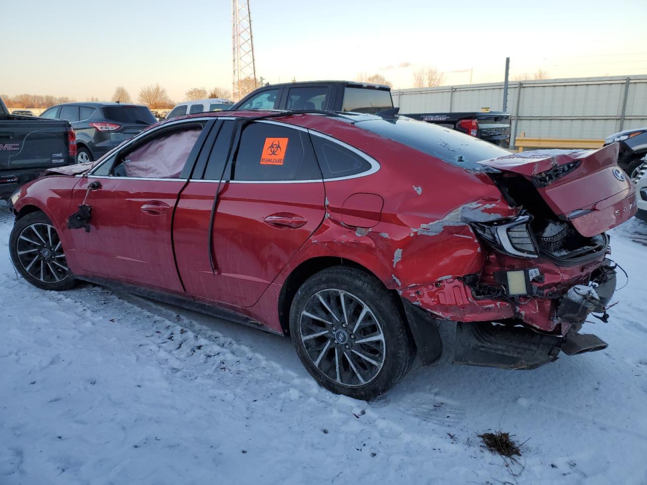 2020 Hyundai Sonata VIN 5NPEJ4J27LH035717 Copart auction photo, all over damage thumbnail 2