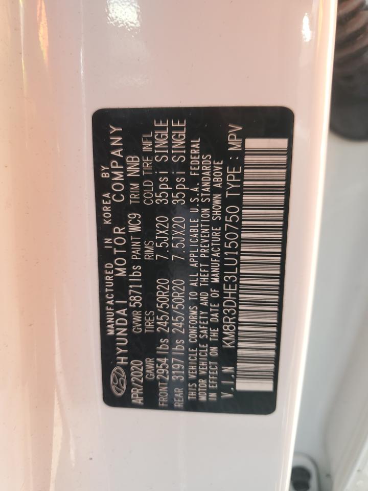 2020 Hyundai Palisade VIN KM8R3DHE3LU150750 Copart auction photo, front end / rear end damage thumbnail 15