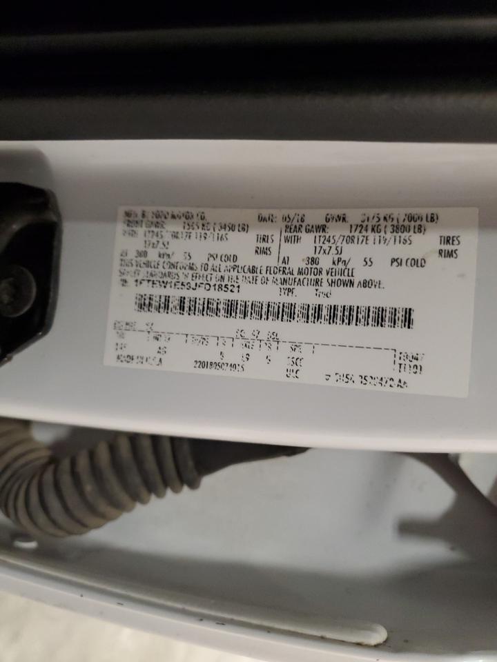 2018 Ford F-150 VIN 1FTEW1E59JFD18521 Copart auction photo, front end damage thumbnail 12