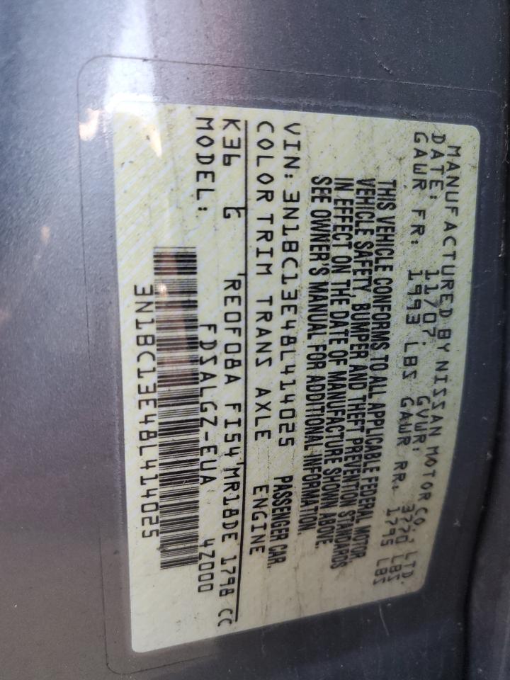 2008 Nissan Versa VIN 3N1BC13E48L414025 Copart auction photo, side / front end damage thumbnail 13
