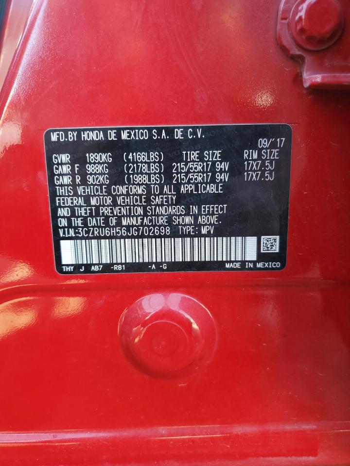 2018 Honda HR-V VIN 3CZRU6H56JG702698 Copart auction photo, all over / undercarriage damage thumbnail 12