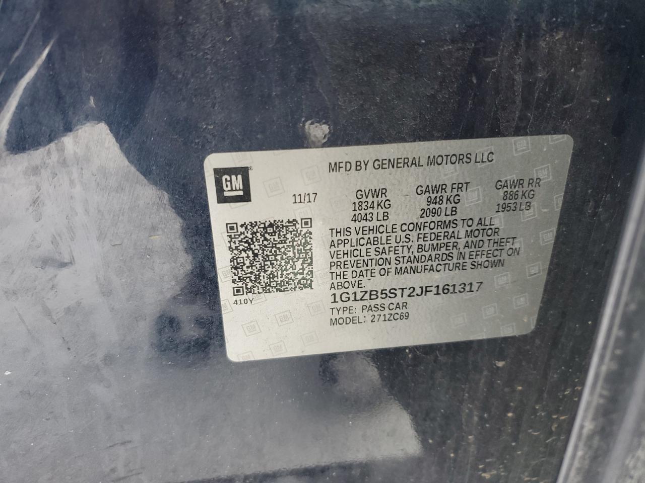 2018 Chevrolet Malibu VIN 1G1ZB5ST2JF161317 Copart auction photo, rollover damage thumbnail 12