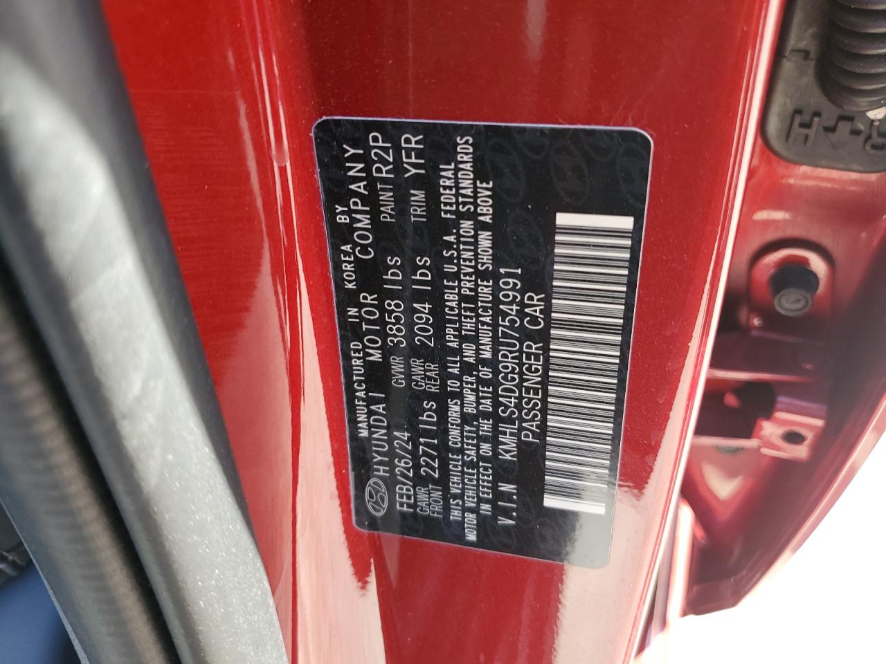 2024 Hyundai Elantra VIN KMHLS4DG9RU754991 Copart auction photo, rear end damage thumbnail 15