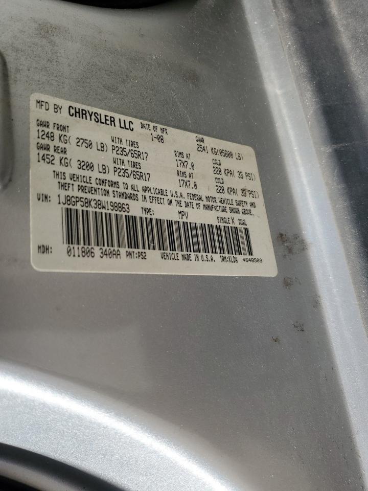 2008 Jeep Liberty (North America) VIN 1J8GP58K38W198863 Copart auction photo, front end damage thumbnail 16