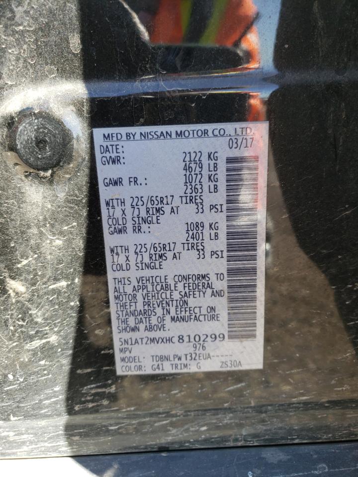 2017 Nissan Rogue VIN 5N1AT2MVXHC810299 Copart auction photo, front end damage thumbnail 15