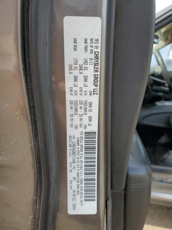 2011 Dodge Durango VIN 1D4RE4GG8BC712490 Copart auction photo, front end damage thumbnail 16