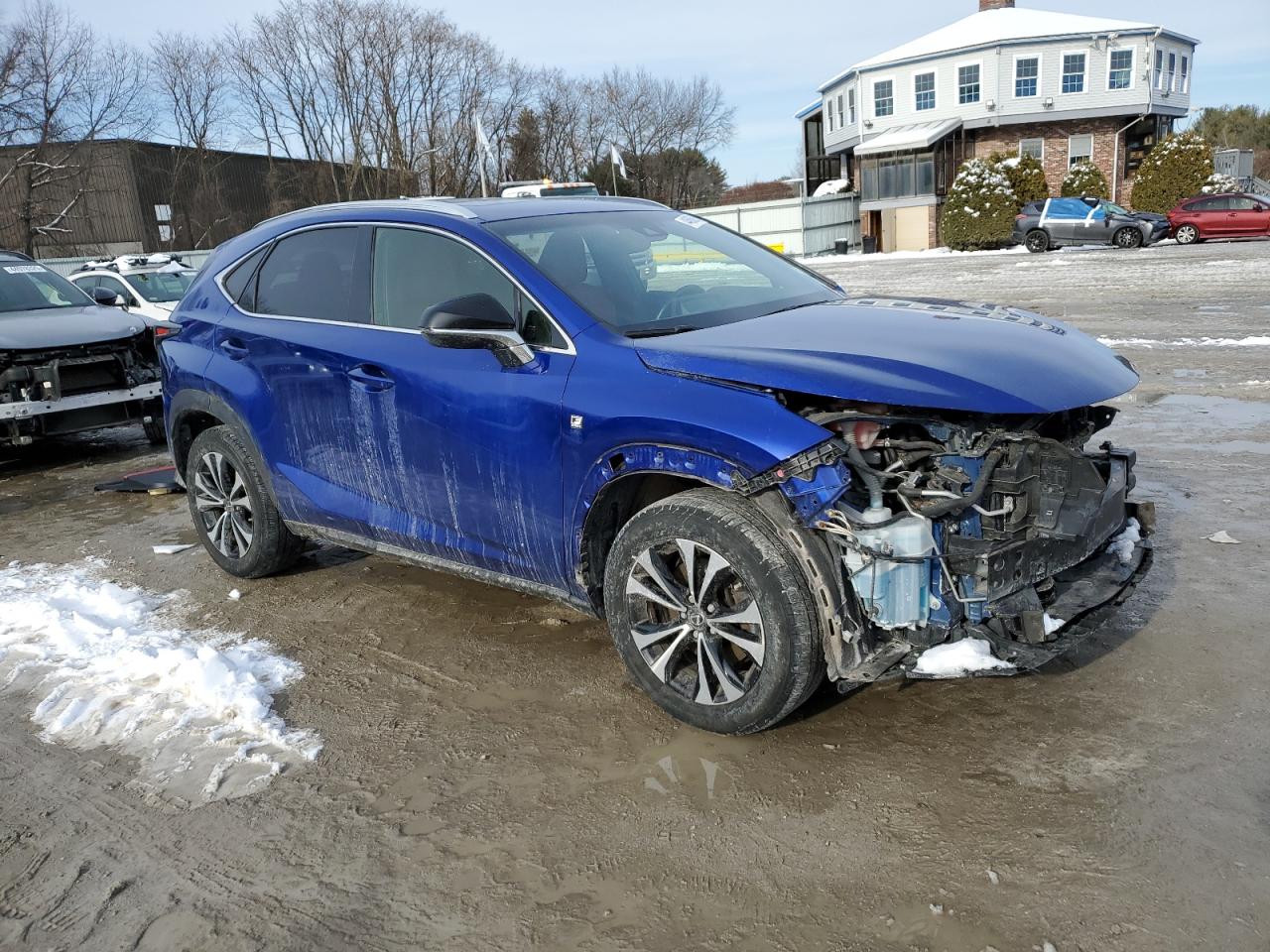 2019 Lexus NX VIN JTJBARBZ2K2211842 Copart auction photo, front end / side damage thumbnail 4