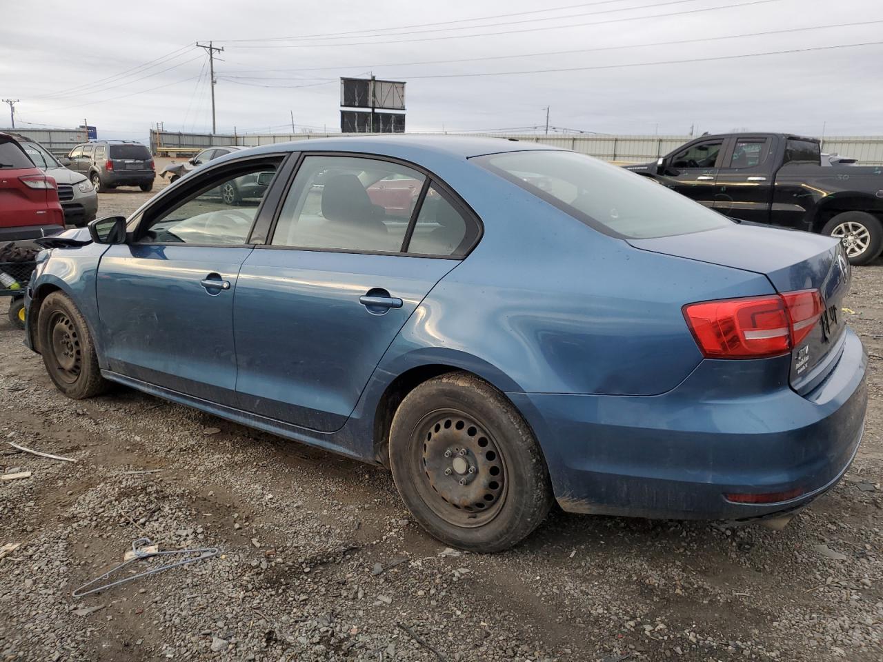 2015 Volkswagen Jetta VIN 3VW2K7AJ3FM258180 Copart auction photo, front end / side damage thumbnail 2