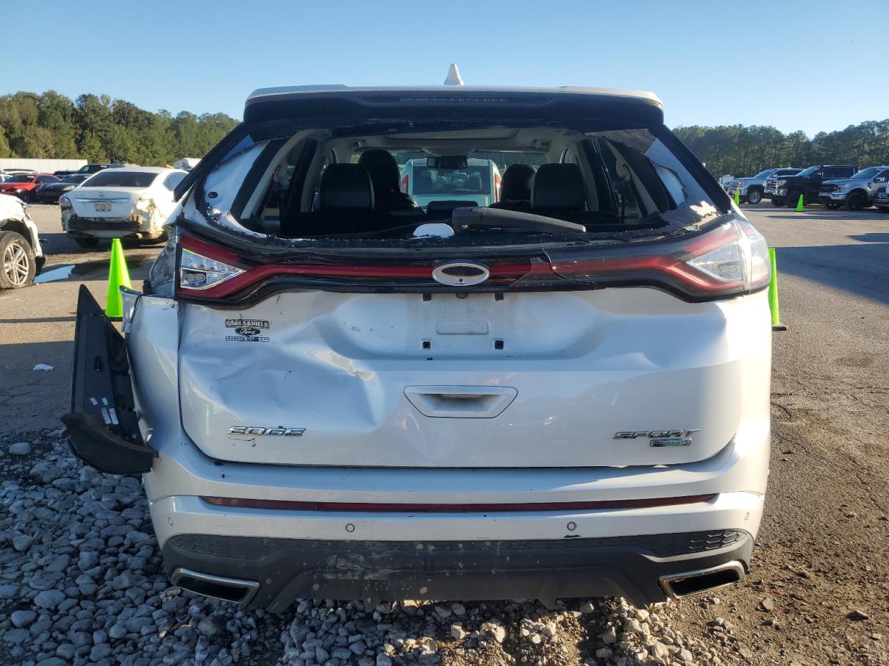 2015 Ford Edge VIN 2FMPK3AP8FBB15745 Copart auction photo, rear end / top/roof damage thumbnail 6
