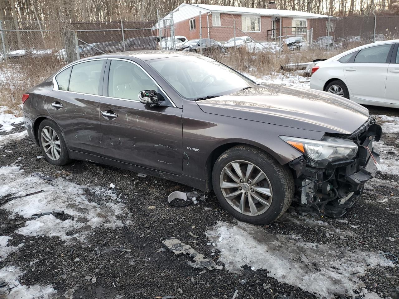 2014 Infiniti Q50 VIN JN1AV7AR3EM700772 Copart auction photo, front end damage thumbnail 4