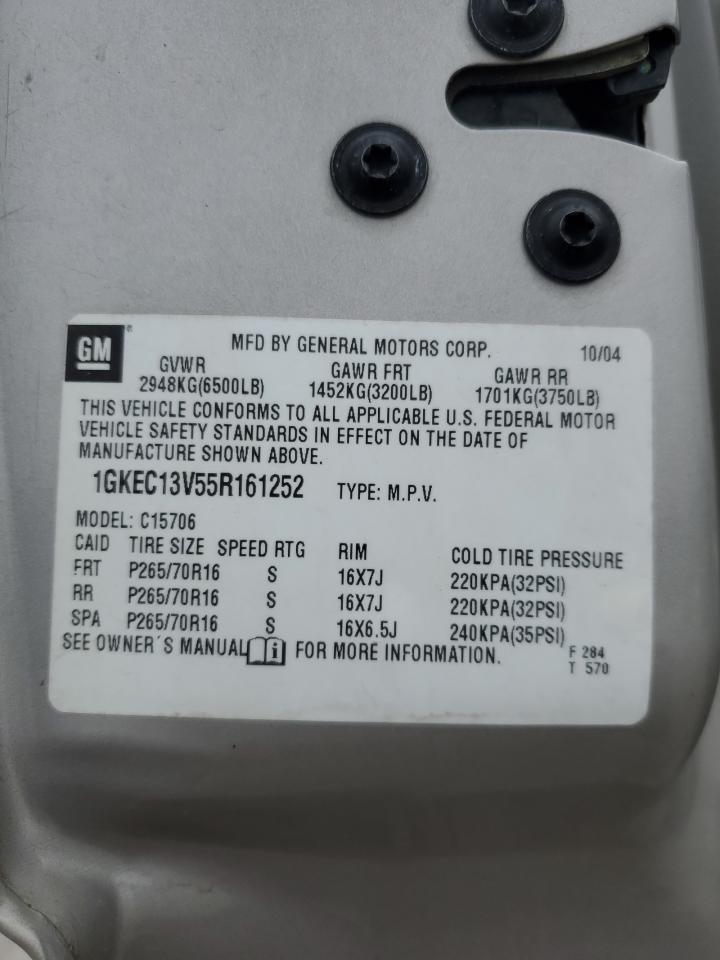 2005 GMC Yukon VIN 1GKEC13V55R161252 Copart auction photo, front end damage thumbnail 15