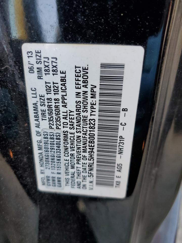 2014 Honda Odyssey VIN 5FNRL5H94EB001823 Copart auction photo, front end / minor dent/scratches damage thumbnail 13