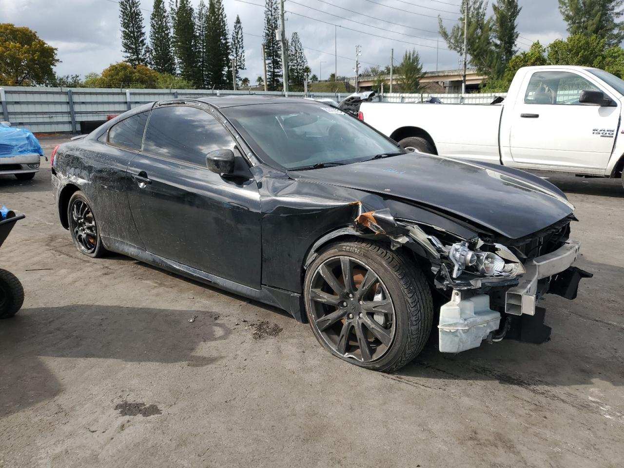 2008 Infiniti G VIN JNKCV64E98M128327 Copart auction photo, front end / side damage thumbnail 4