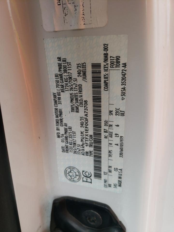 2016 Ford F-150 VIN 1FTFX1EF0GFA73708 Copart auction photo, side damage thumbnail 12