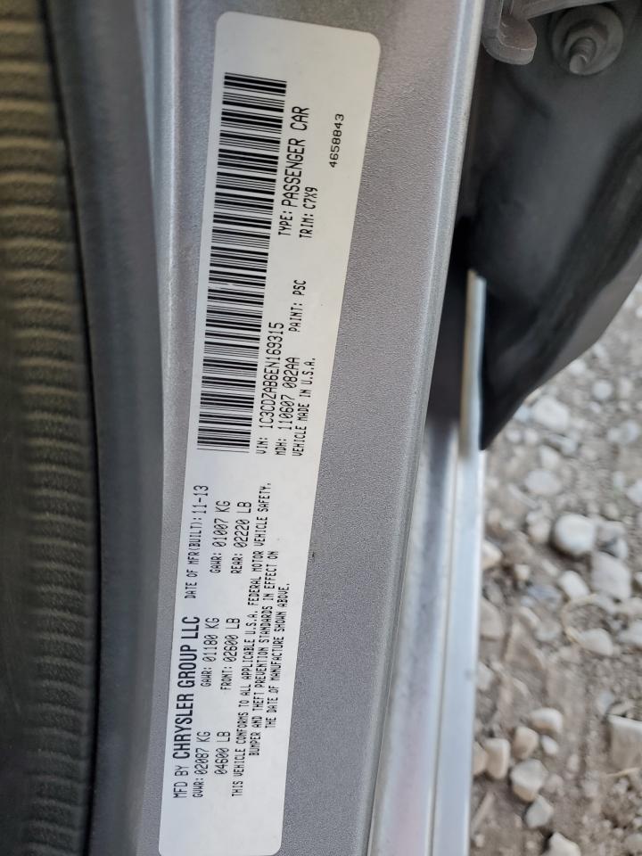 2014 Dodge Avenger VIN 1C3CDZAB6EN169315 Copart auction photo, rear end damage thumbnail 12