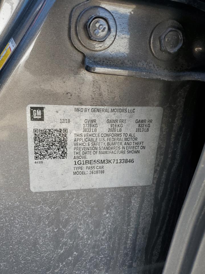 2019 Chevrolet Cruze VIN 1G1BE5SM3K7133846 Copart auction photo, front end damage thumbnail 12