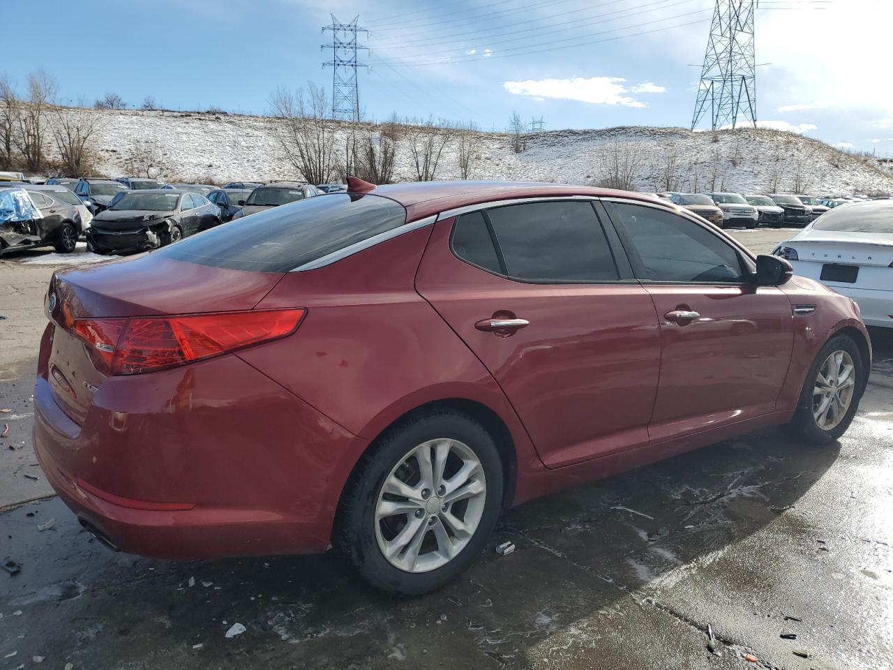 2012 KIA Optima VIN 5XXGN4A74CG006647 Copart auction photo, side / front end damage thumbnail 3