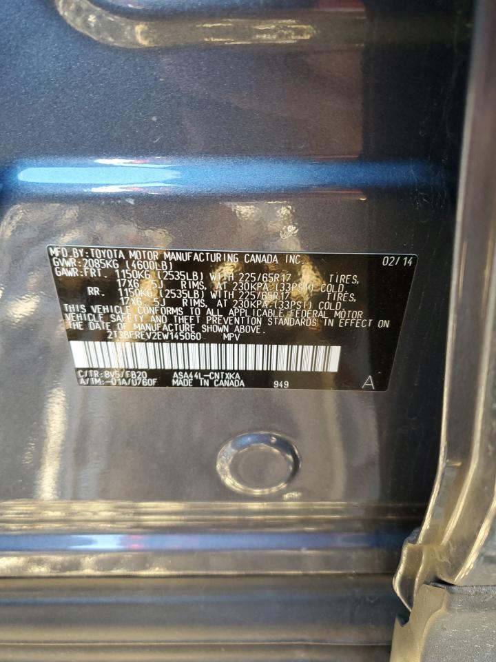 2014 Toyota RAV 4 VIN 2T3BFREV2EW145060 Copart auction photo, front end damage thumbnail 16