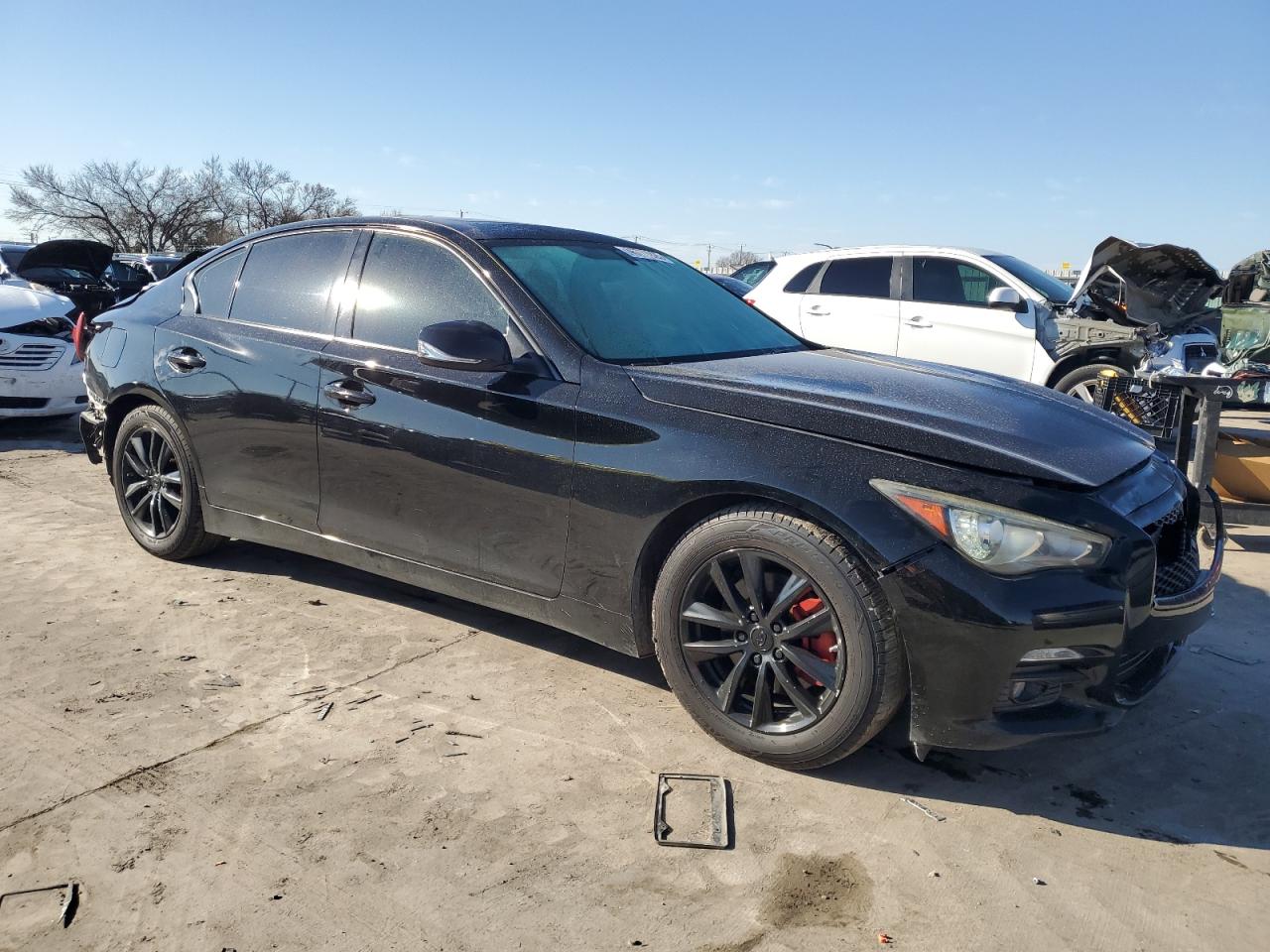 2014 Infiniti Q50 VIN JN1BV7AP5EM682665 Copart auction photo, front end damage thumbnail 4