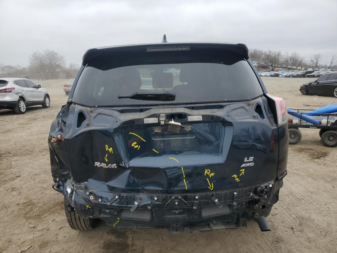 2018 Toyota RAV 4 VIN JTMBFREV3JJ255155 Copart auction photo, rear end damage thumbnail 6