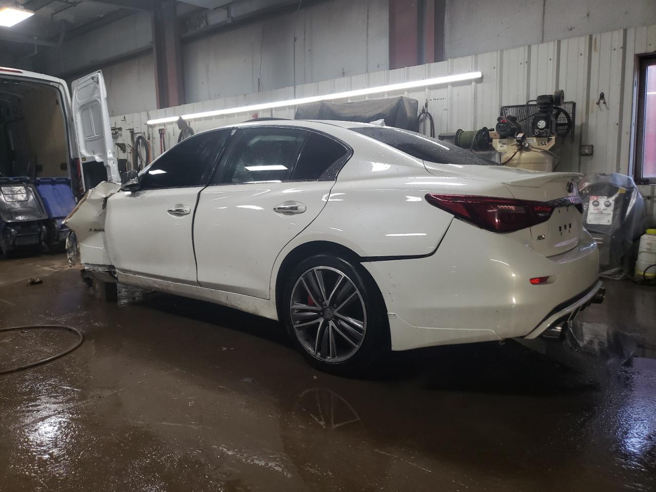 2018 Infiniti Q50 VIN JN1FV7AR1JM481357 Copart auction photo, front end / side damage thumbnail 2