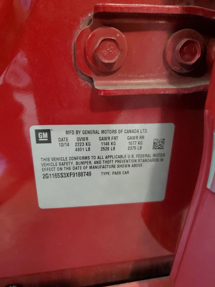2015 Chevrolet Impala VIN 2G1165S3XF9188749 Copart auction photo, side damage thumbnail 13