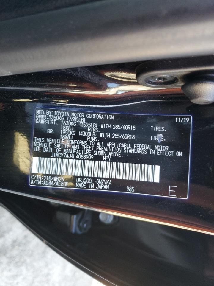 2020 Toyota Land Cruiser VIN JTMCY7AJ4L4088909 Copart auction photo, front end / minor dent/scratches damage thumbnail 14