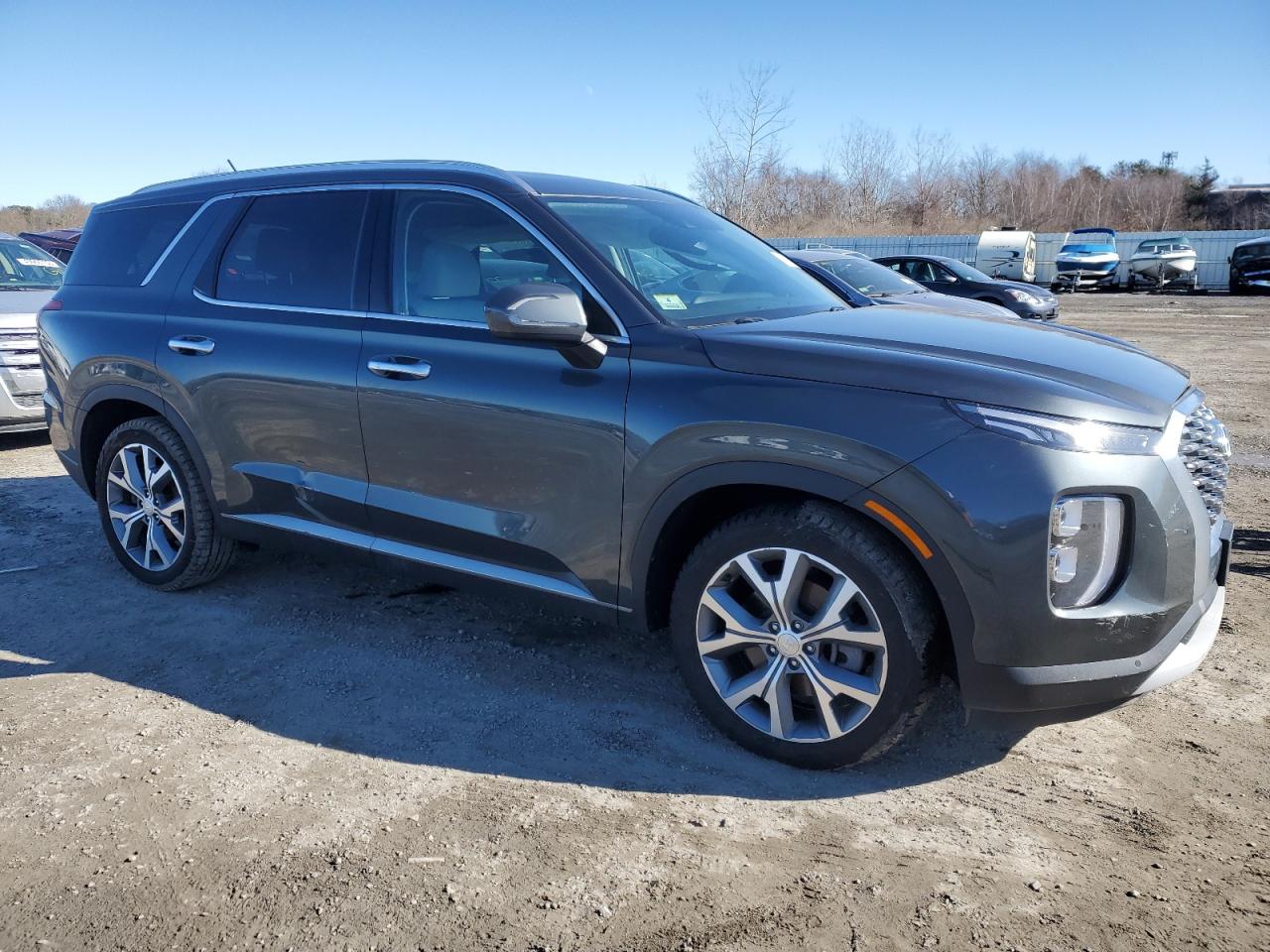 2020 Hyundai Palisade VIN KM8R3DHE4LU090350 Copart auction photo, front end / side damage thumbnail 4