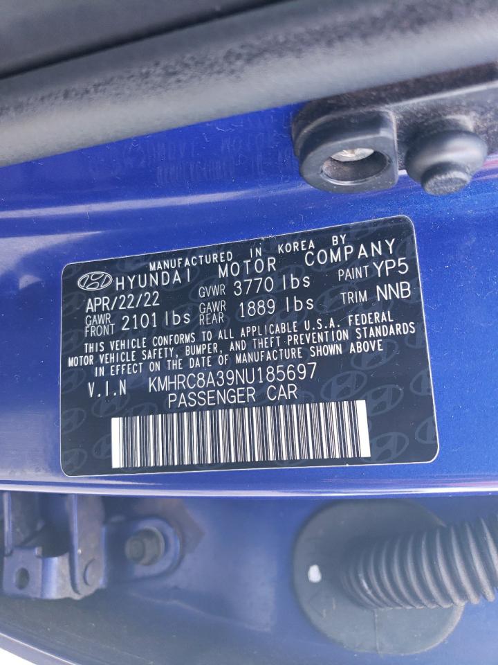 2022 Hyundai Venue VIN KMHRC8A39NU185697 Copart auction photo, front end damage thumbnail 13