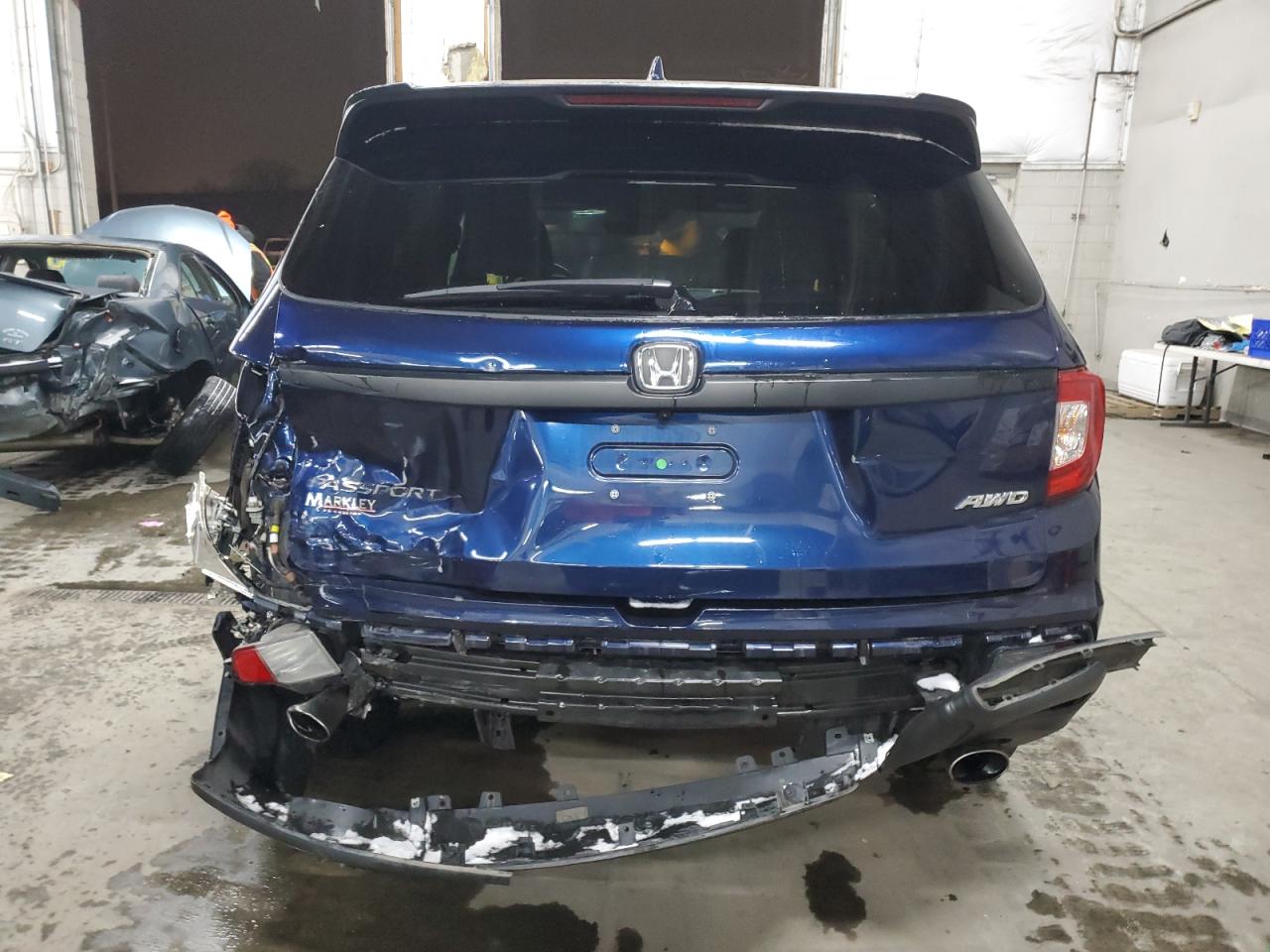 2021 Honda Passport VIN 5FNYF8H59MB013322 Copart auction photo, rear end damage thumbnail 6