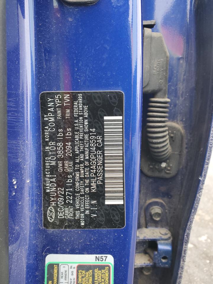 2023 Hyundai Elantra VIN KMHLP4AG0PU485914 Copart auction photo, front end damage thumbnail 12