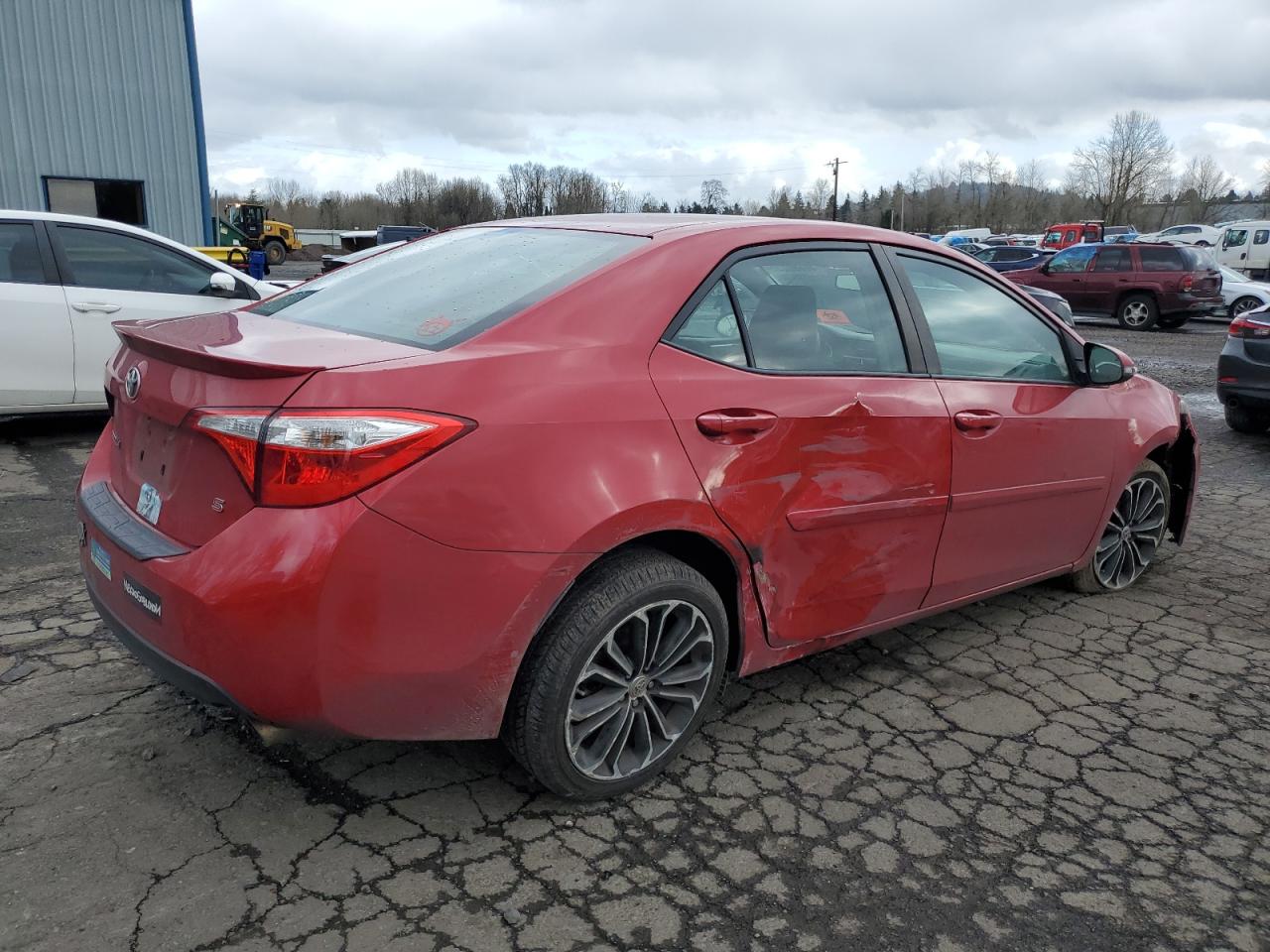 2015 Toyota Corolla VIN 2T1BURHE7FC430978 Copart auction photo, side / front end damage thumbnail 3