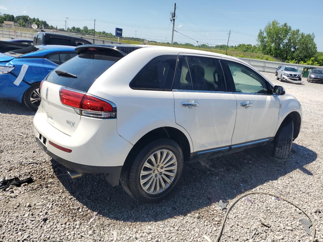 2013 Lincoln MKX VIN 2LMDJ6JK2DBL11886 Copart auction photo, side / front end damage thumbnail 3