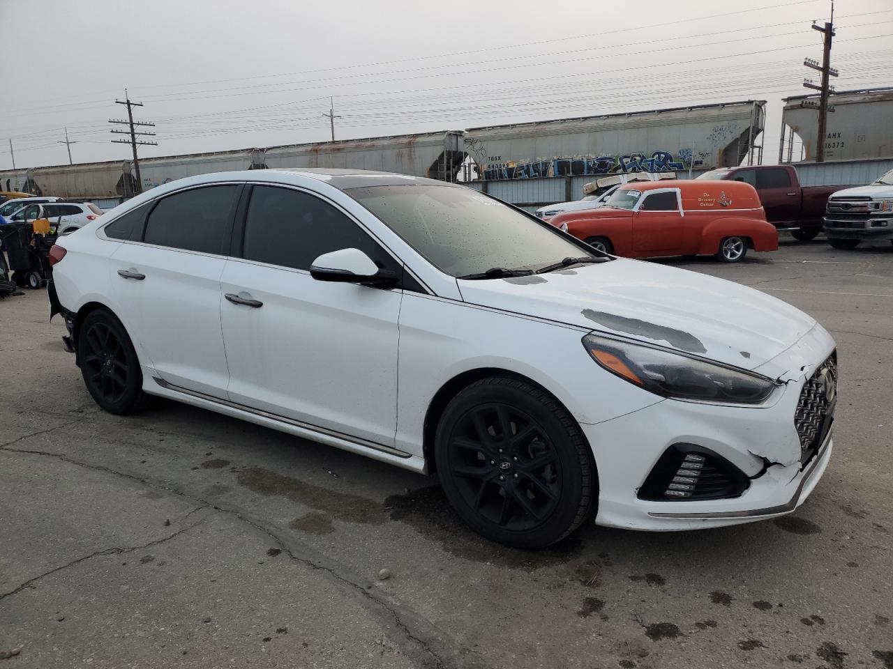 2018 Hyundai Sonata VIN 5NPE34AB7JH619249 Copart auction photo, rear end / front end damage thumbnail 4