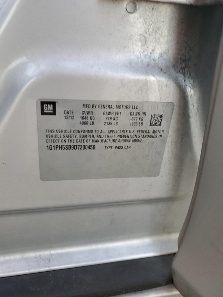 2013 Chevrolet Cruze VIN 1G1PH5SB9D7200450 Copart auction photo, rear end damage thumbnail 12