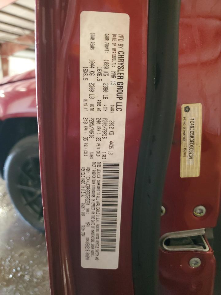 2014 Jeep Compass VIN 1C4NJCBA3ED505234 Copart auction photo, front end / side damage thumbnail 13