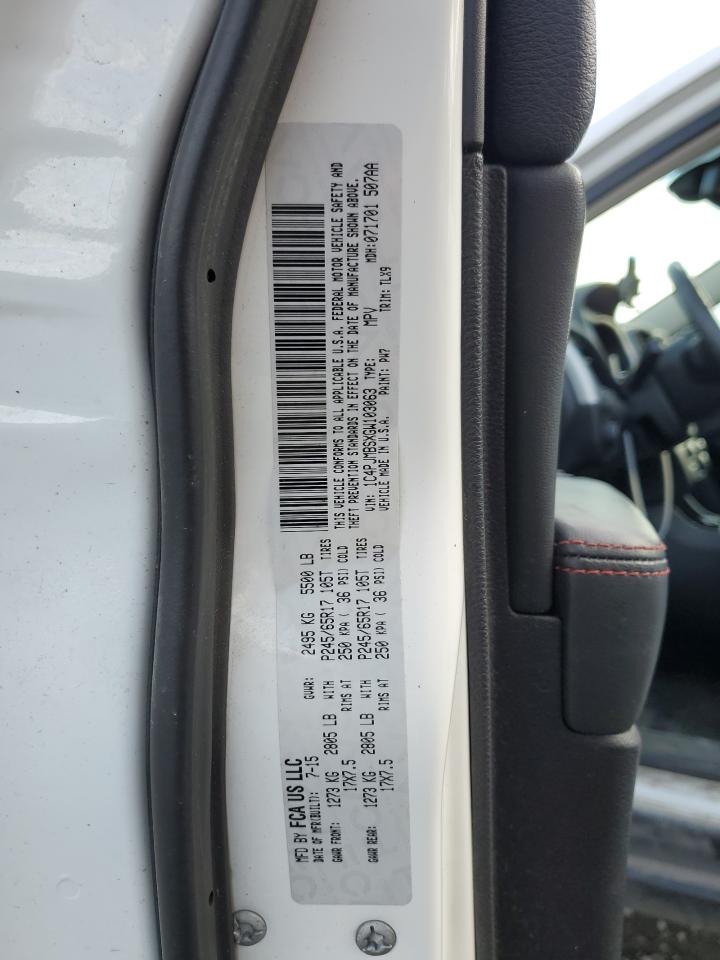 2016 Jeep Cherokee VIN 1C4PJMBSXGW103063 Copart auction photo, front end damage thumbnail 13