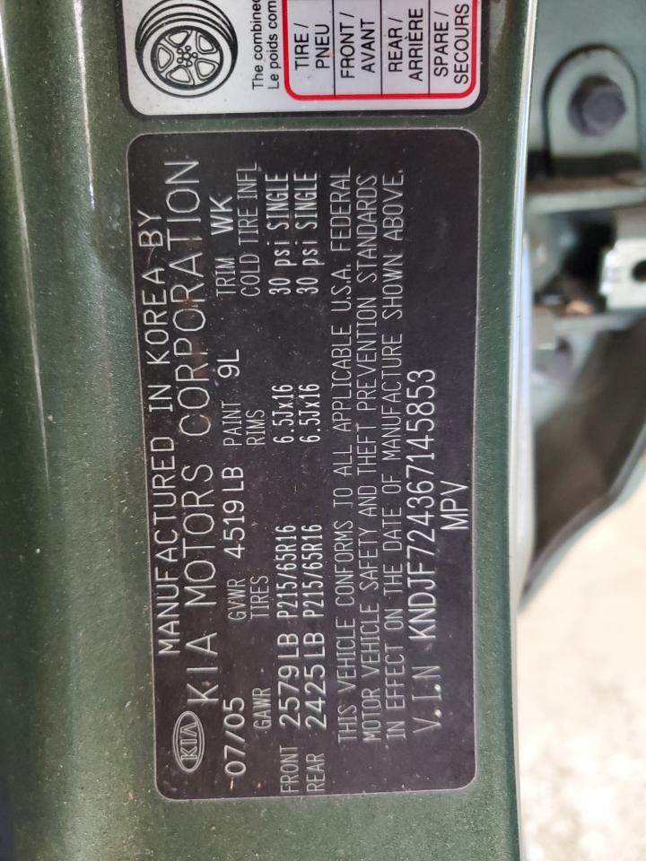 2006 KIA Sportage VIN KNDJF724367145853 Copart auction photo, rollover damage thumbnail 13
