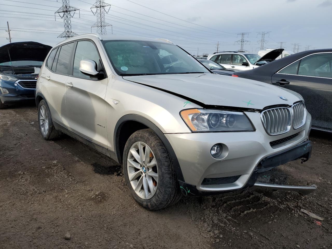 2013 BMW X3 VIN 5UXWX9C50D0D08844 Copart auction photo, front end / minor dent/scratches damage thumbnail 4