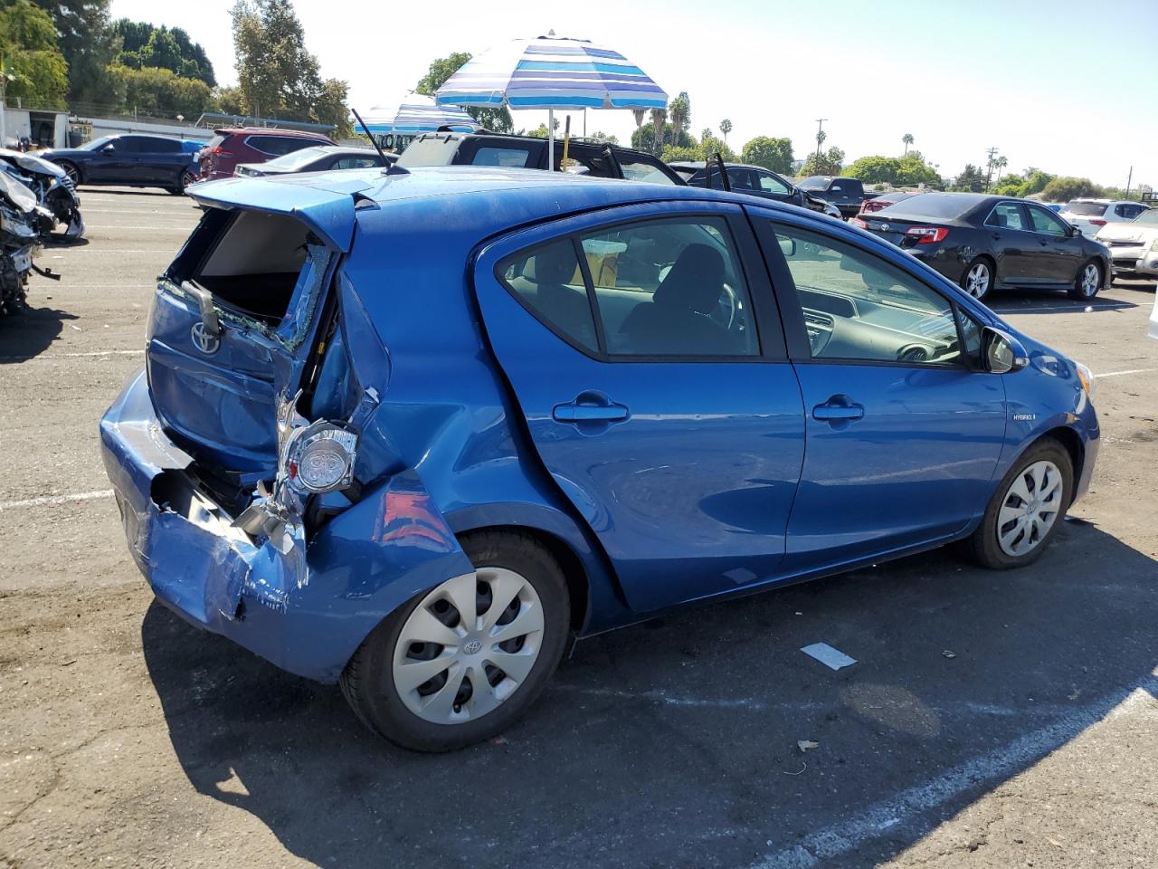 2013 Toyota Prius VIN JTDKDTB31D1528376 Copart auction photo, rear end / minor dent/scratches damage thumbnail 3