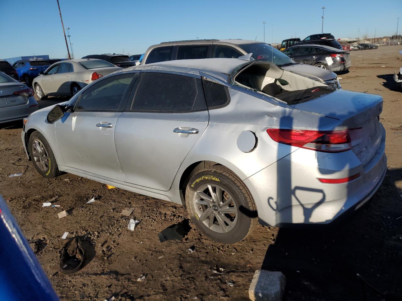 2019 KIA Optima VIN 5XXGT4L35KG346887 Copart auction photo, all over damage thumbnail 2