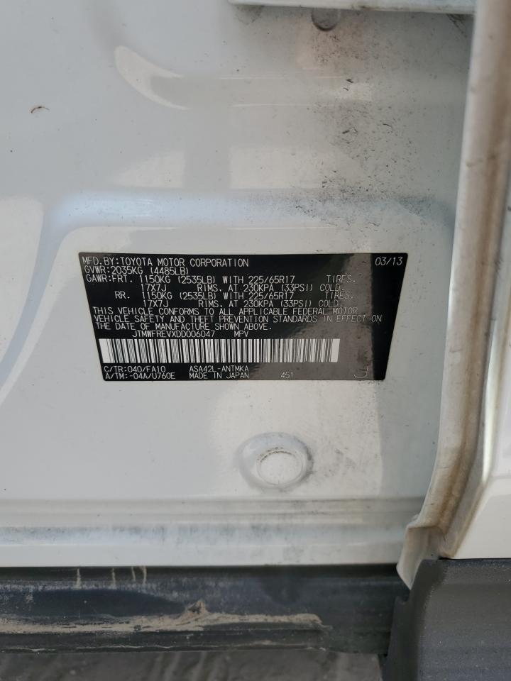 2013 Toyota RAV 4 VIN JTMWFREVXDD006047 Copart auction photo, water/flood damage thumbnail 14