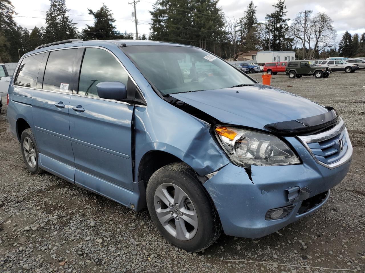 2010 Honda Odyssey VIN 5FNRL3H93AB043706 Copart auction photo, front end / mechanical damage thumbnail 4