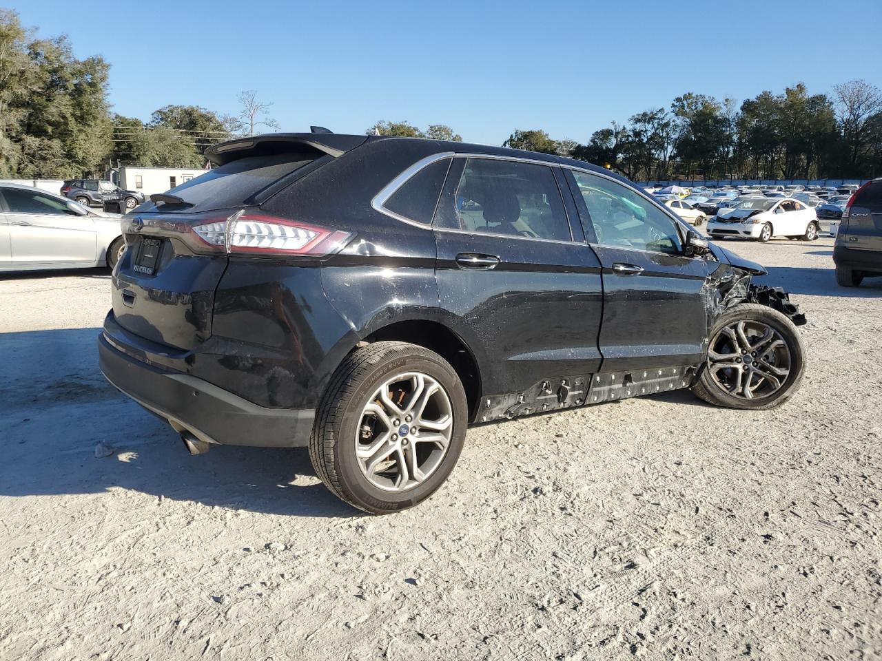 2018 Ford Edge VIN 2FMPK3K98JBB43005 Copart auction photo, front end / side damage thumbnail 3