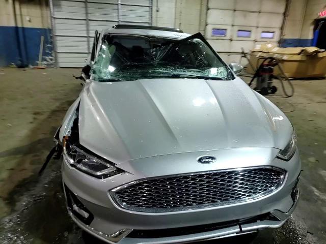 2019 Ford Fusion VIN 3FA6P0RU4KR136653 Copart auction photo, side / top/roof damage thumbnail 13