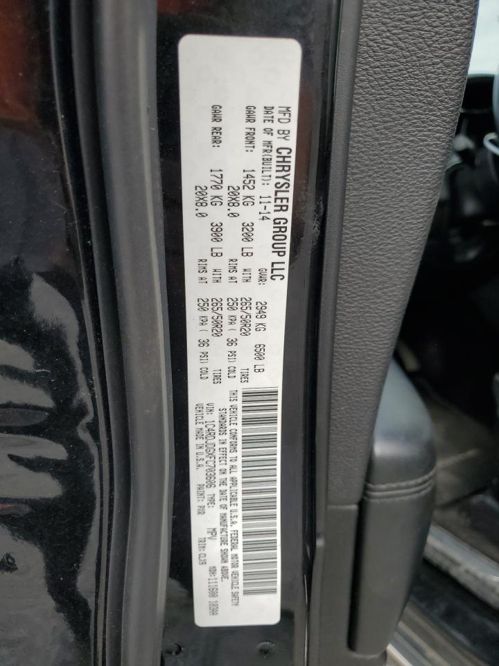 2015 Dodge Durango VIN 1C4RDJDGXFC703606 Copart auction photo, rear end / minor dent/scratches damage thumbnail 13